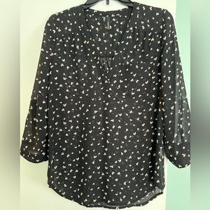 Maurice’s Black Patterned Chiffon Blouse SMALL